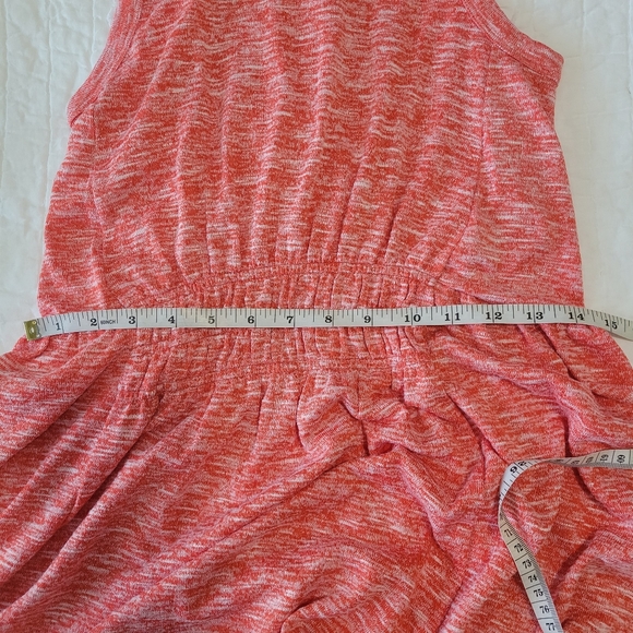 Lou & Grey Coral Orange Spacedyed Tiered Maxi Dress NWT Sleeveless Stretch - Picture 16 of 16